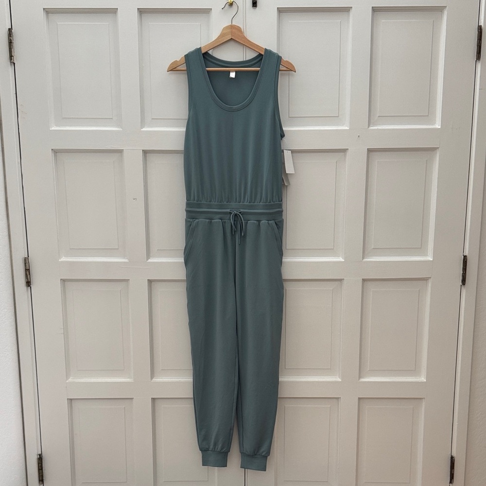 Zella Sleeveless Teal Jumpsuit